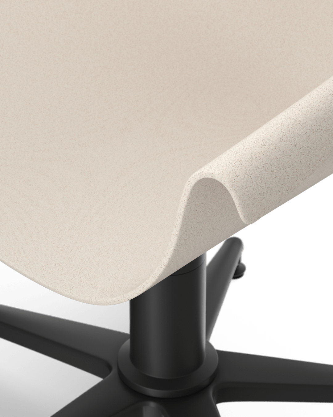 Eco - Beige hairdressing chair - Black cross foot